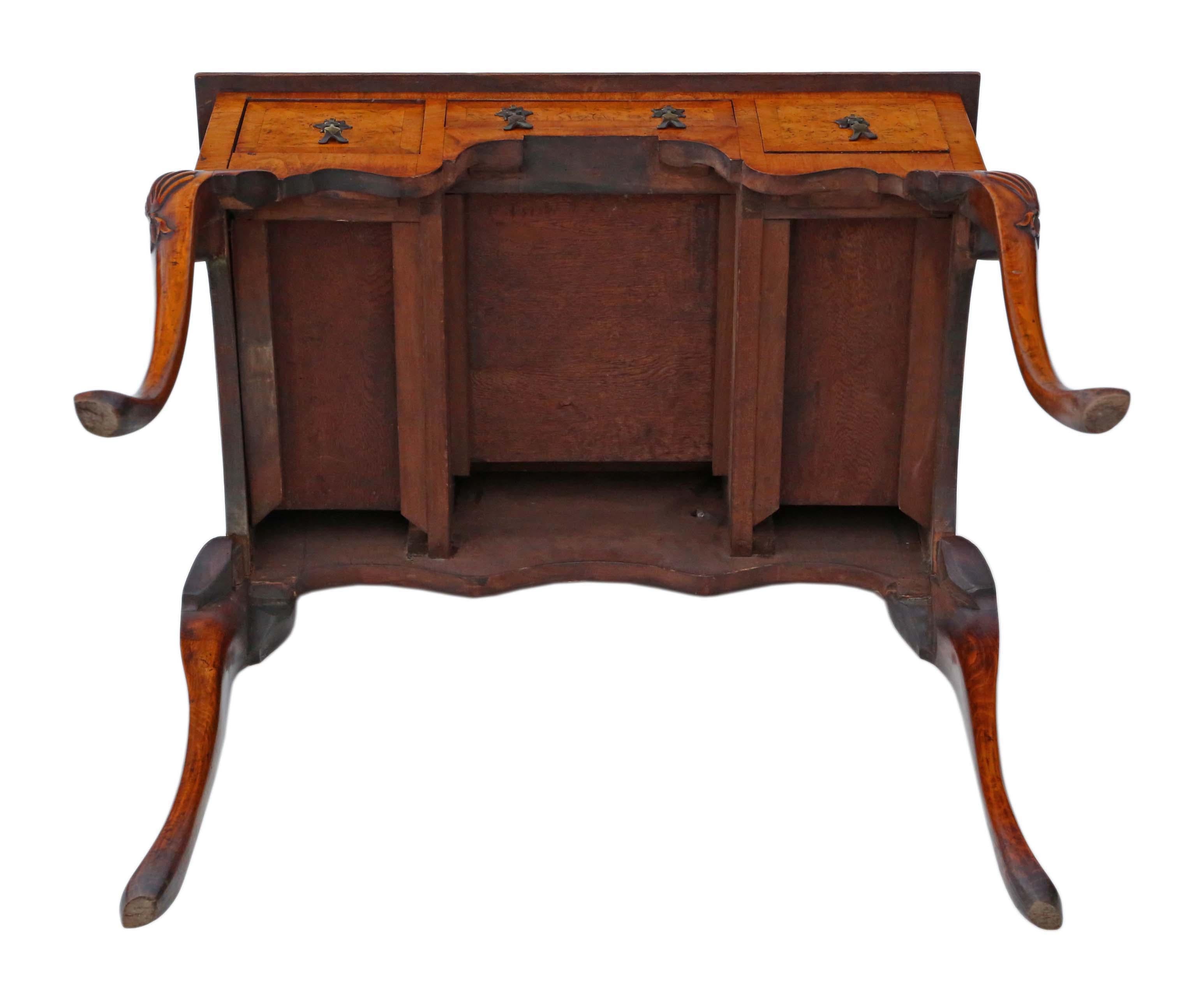 Georgian Revival Walnut Lowboy Writing Side Table of Antique Quality from circa  5