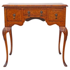 Georgian Revival Walnut Lowboy Writing Side Table of Antique Quality from circa 