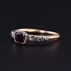 Georgian Rhodolite Garnet and Diamond Ring of 14k Gold