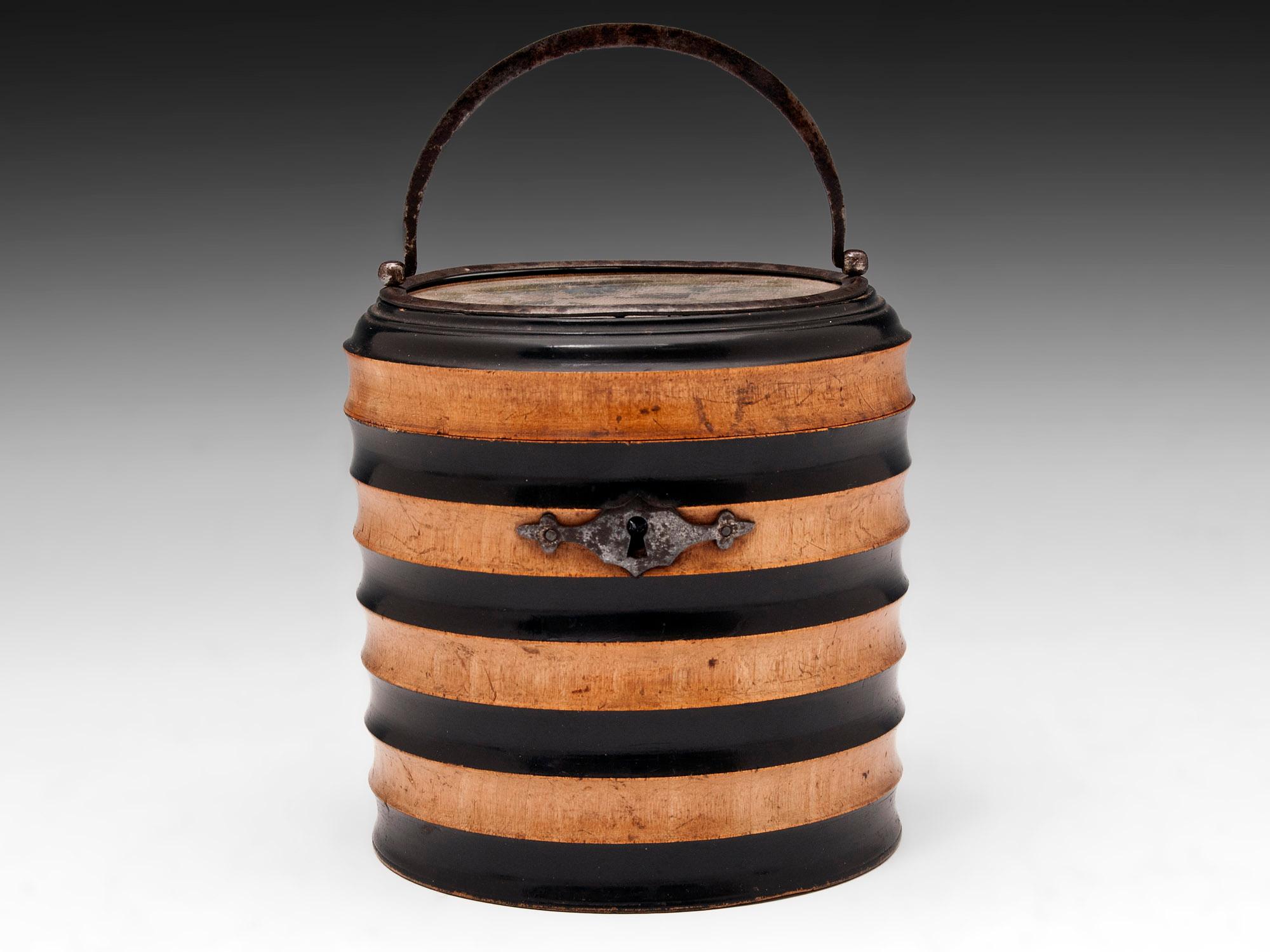 George III Georgian Ribbed Bucket Tea Caddy For Sale