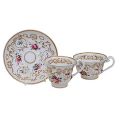 Georgian Ridgway hand painted and gilded trio