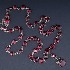 Georgian Riviera Garnet Necklace Circa 1830s