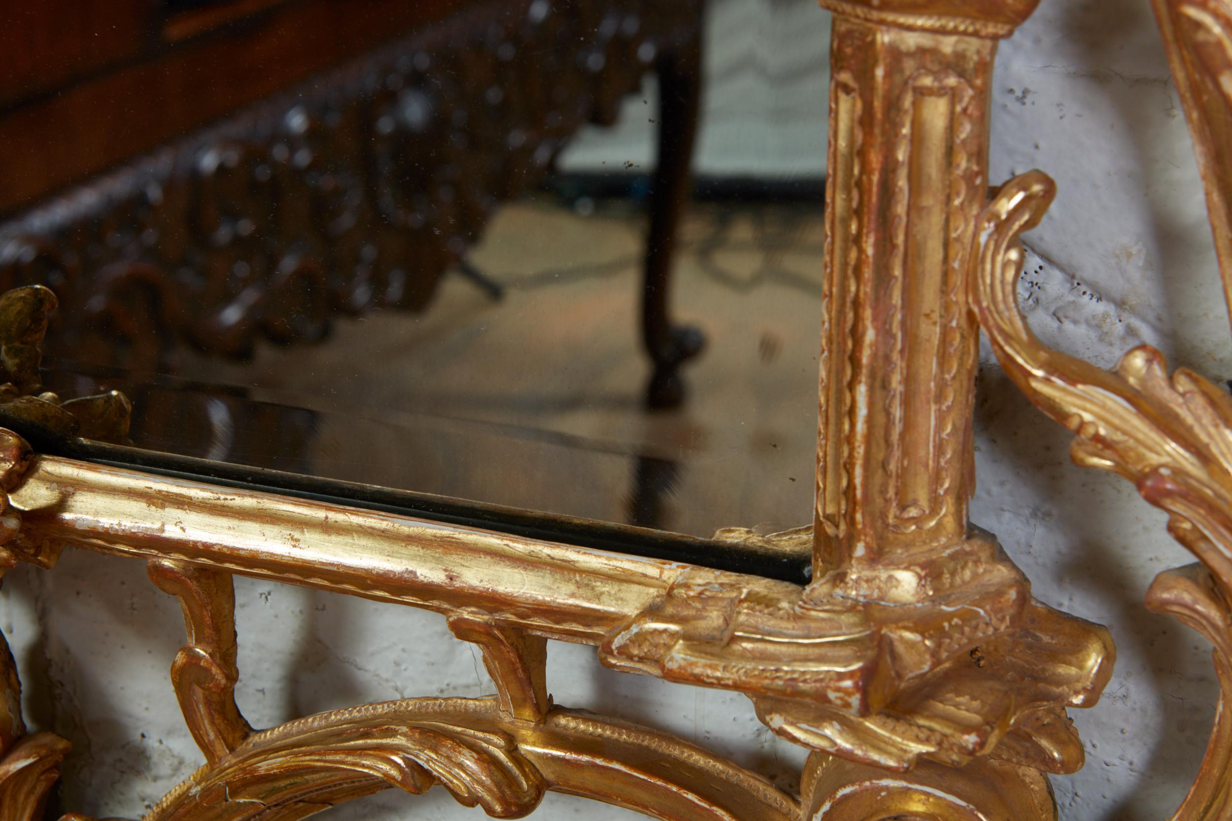Carved Georgian Rococo Giltwood Mirror