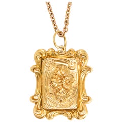 Georgian Rococo Revival "Picture Frame" Vinaigrette Pendant Necklace