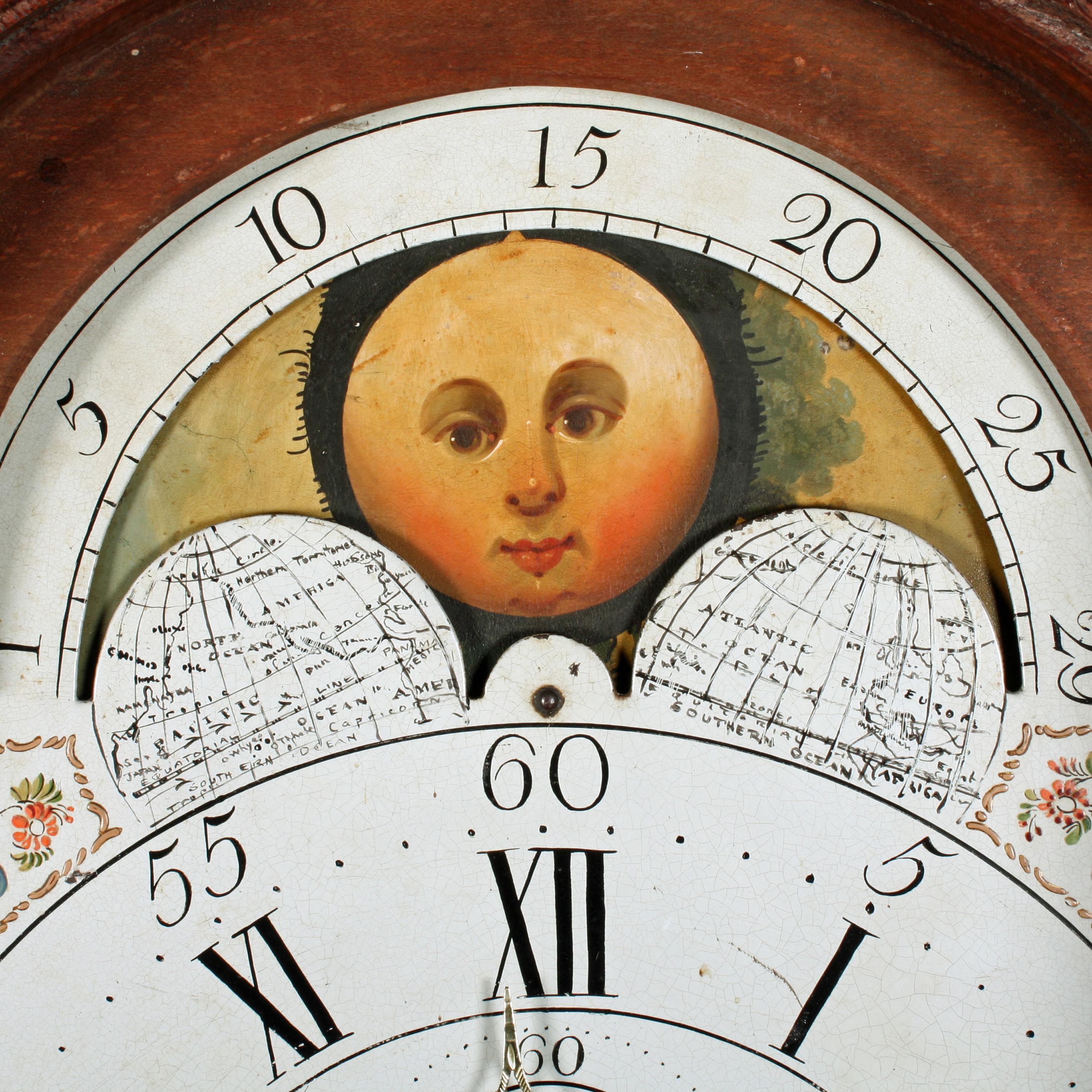 Early 19th Century Georgian Rolling Moon Grandfather Clock