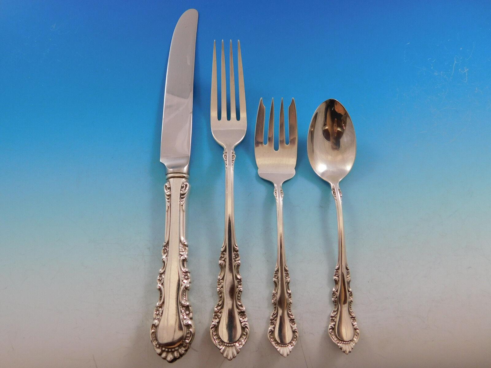Service de couverts en argent sterling Georgian Rose par Reed & Barton, 71 pièces en vente 5