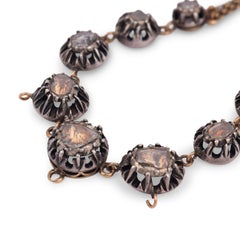 Georgian rose cut diamond 14k yellow gold silver necklace