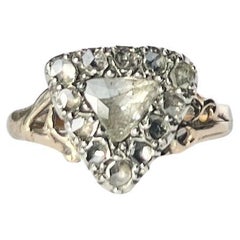 Georgian Rose Cut Diamond and 15 Carat Gold Ring 