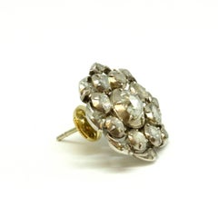 Georgian Rose Cut Diamond Button Earrings