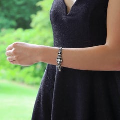 Georgian Rose-Cut Diamond Cluster Bracelet Set in Silver on Gold