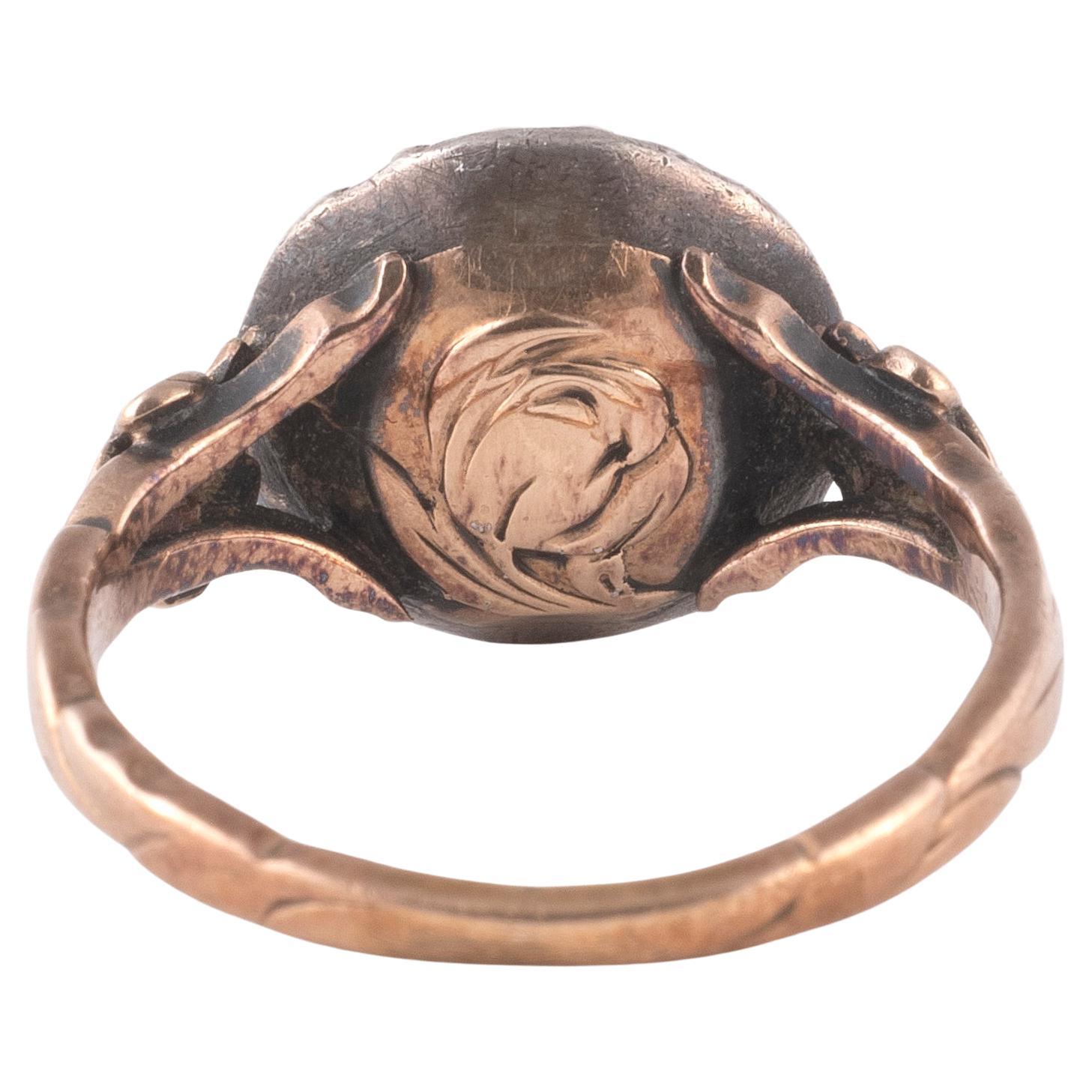 Women's Georgian Rose Cut Diamond Cluster Ring c1820 For Sale