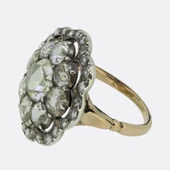 Georgian Rose Cut Diamond Cluster Ring