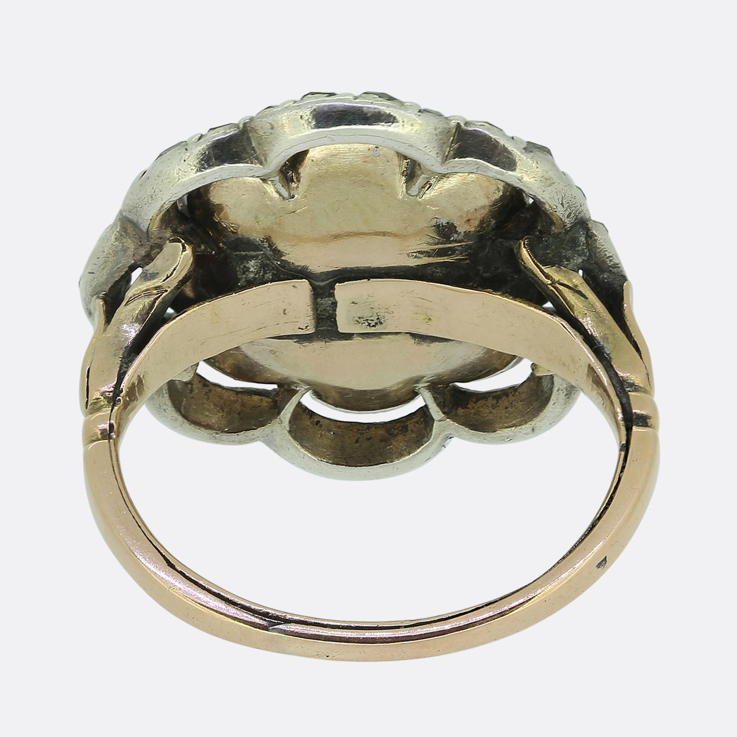 Georgian Rose Cut Diamond Cluster Ring For Sale at 1stDibs