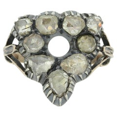 Georgianischer Cluster-Ring mit Diamanten im Rosenschliff