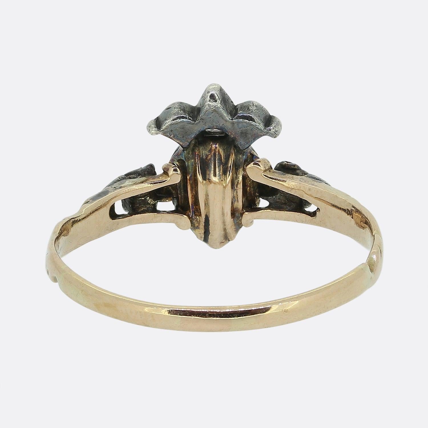 Women's Georgian Rose Cut Diamond Crown Ring