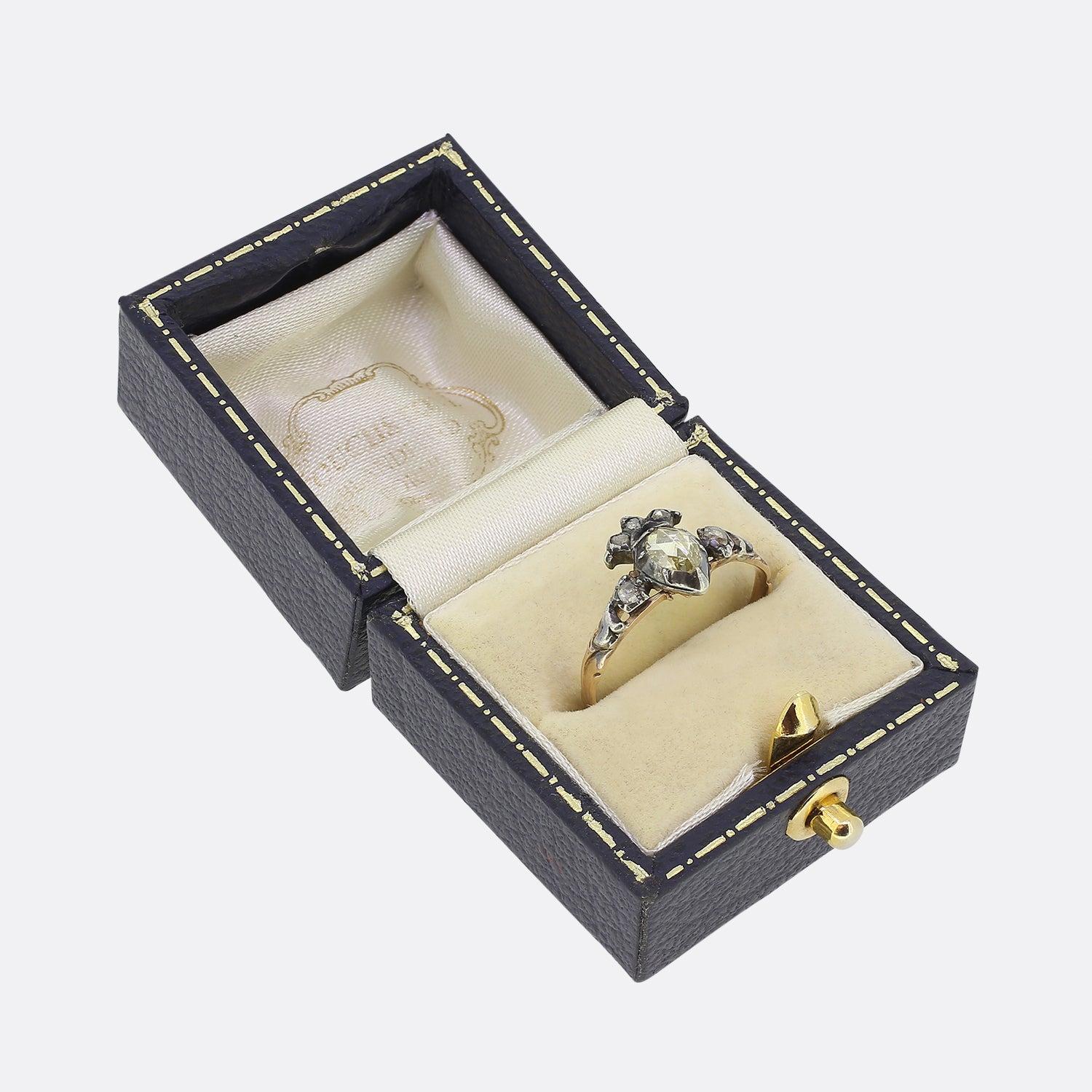 Georgian Rose Cut Diamond Crown Ring 2