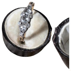 Antique Georgian Rose Cut Diamond Half Hoop Ring