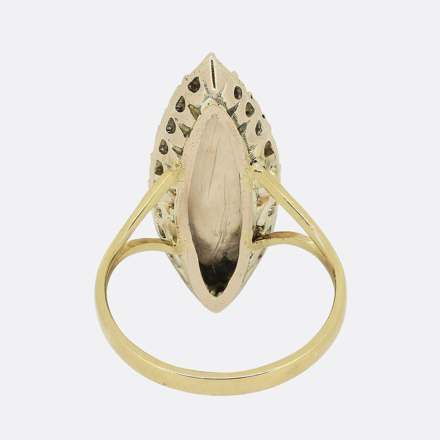 Georgianischer Navette-Ring mit Diamant im Rosenschliff Damen im Angebot