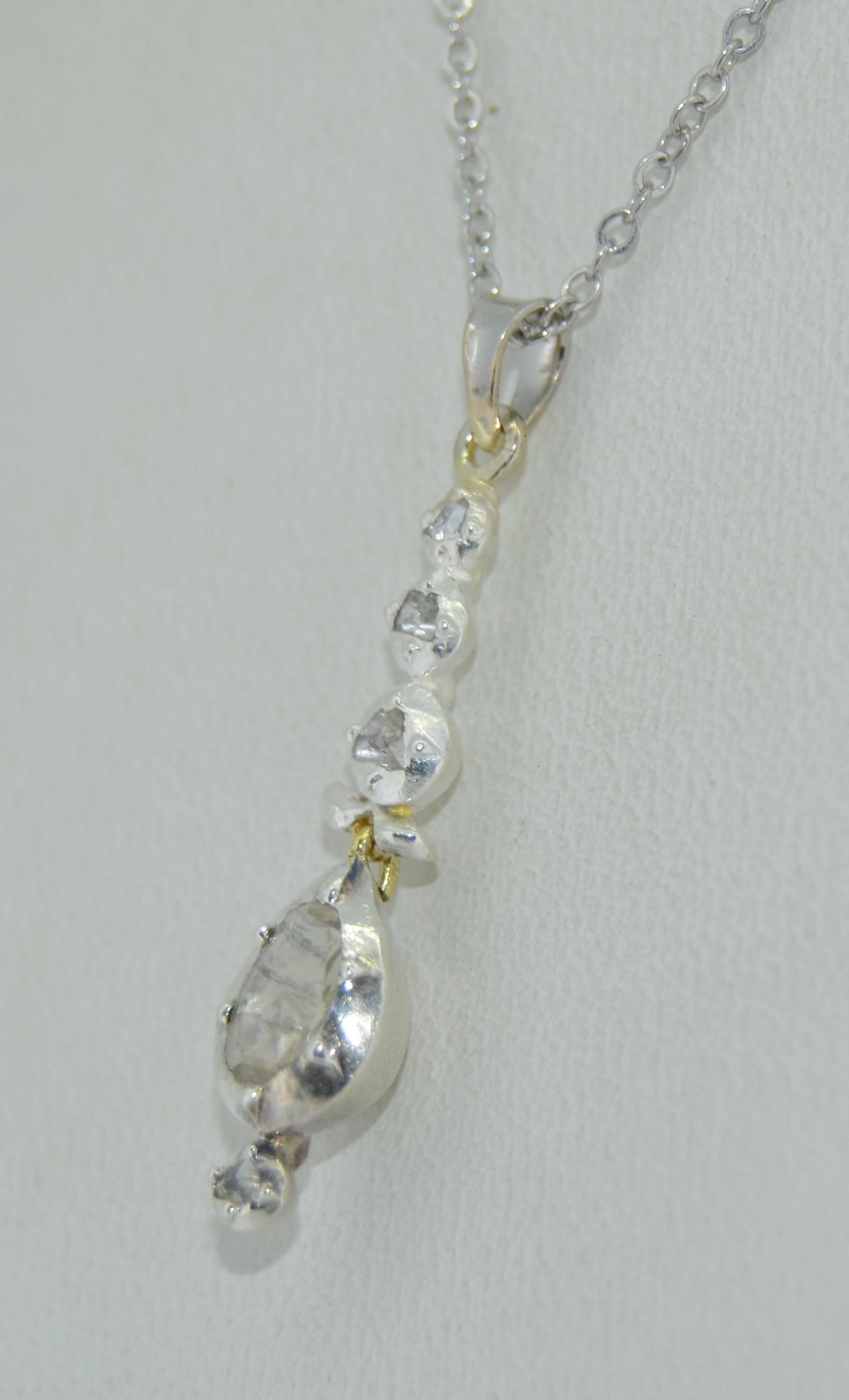 Georgianischer Rosenschliff-Diamant-Anhänger im Angebot 2