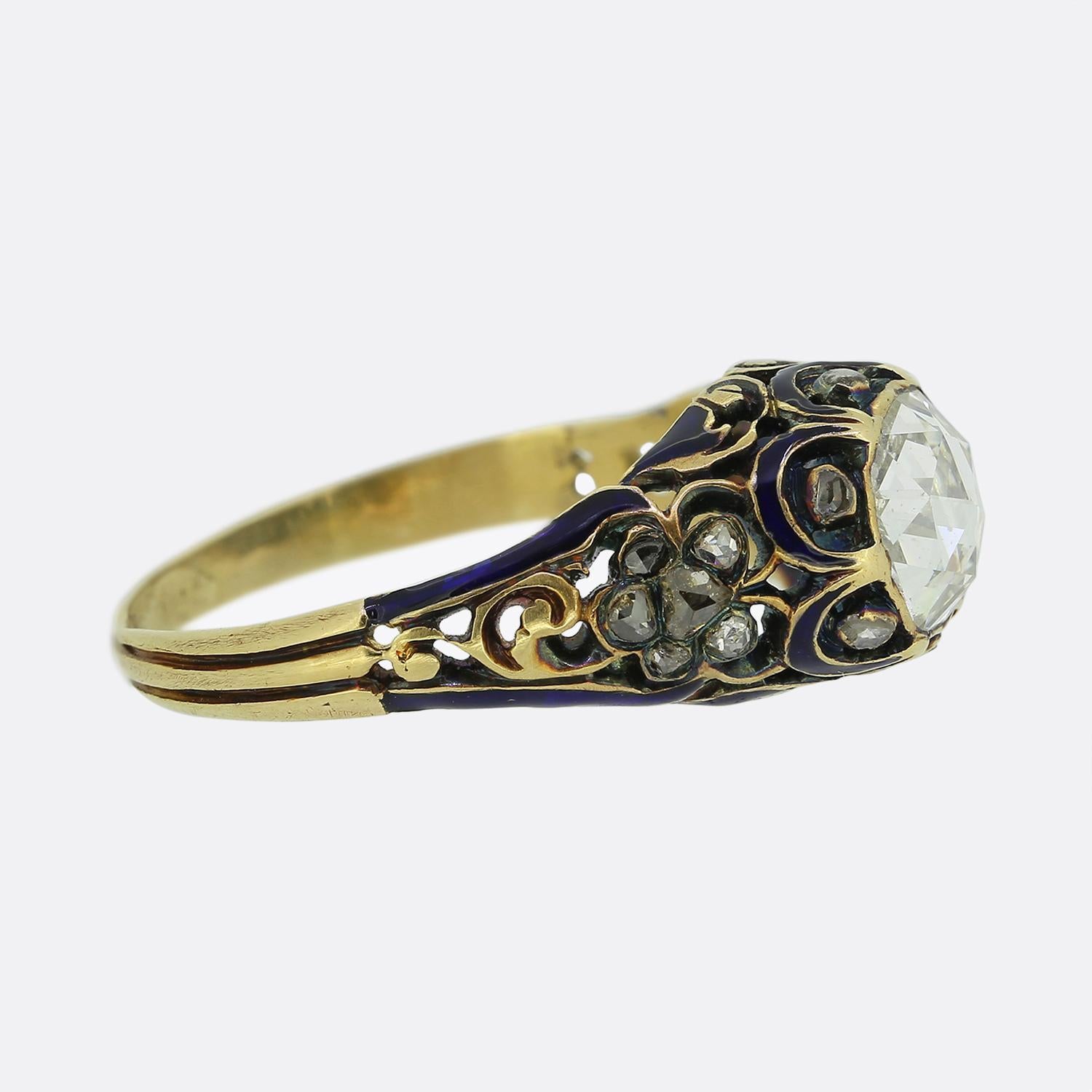 Women's or Men's Georgian Rose Cut Diamond Ring For Sale
