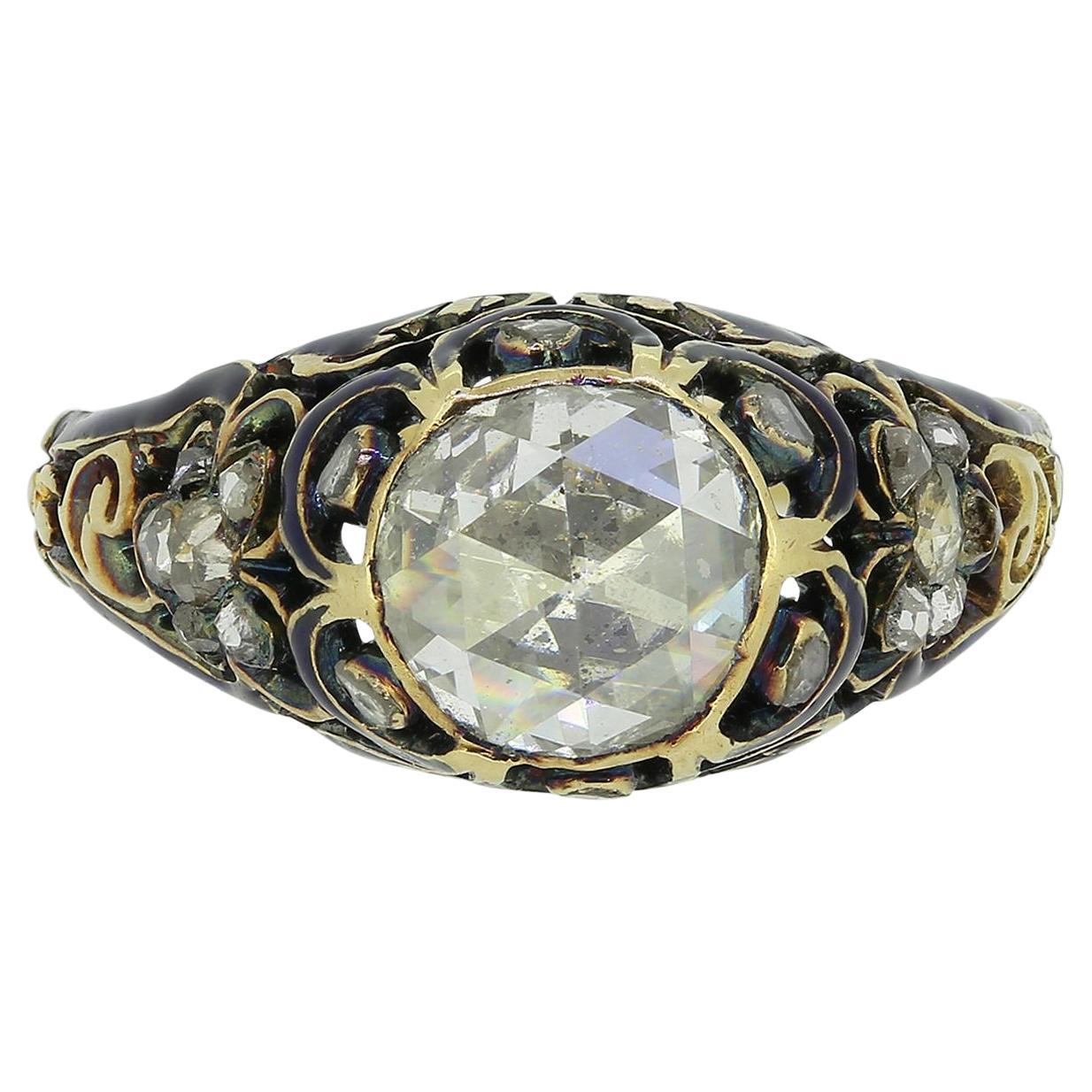 Georgian Rose Cut Diamond Ring For Sale