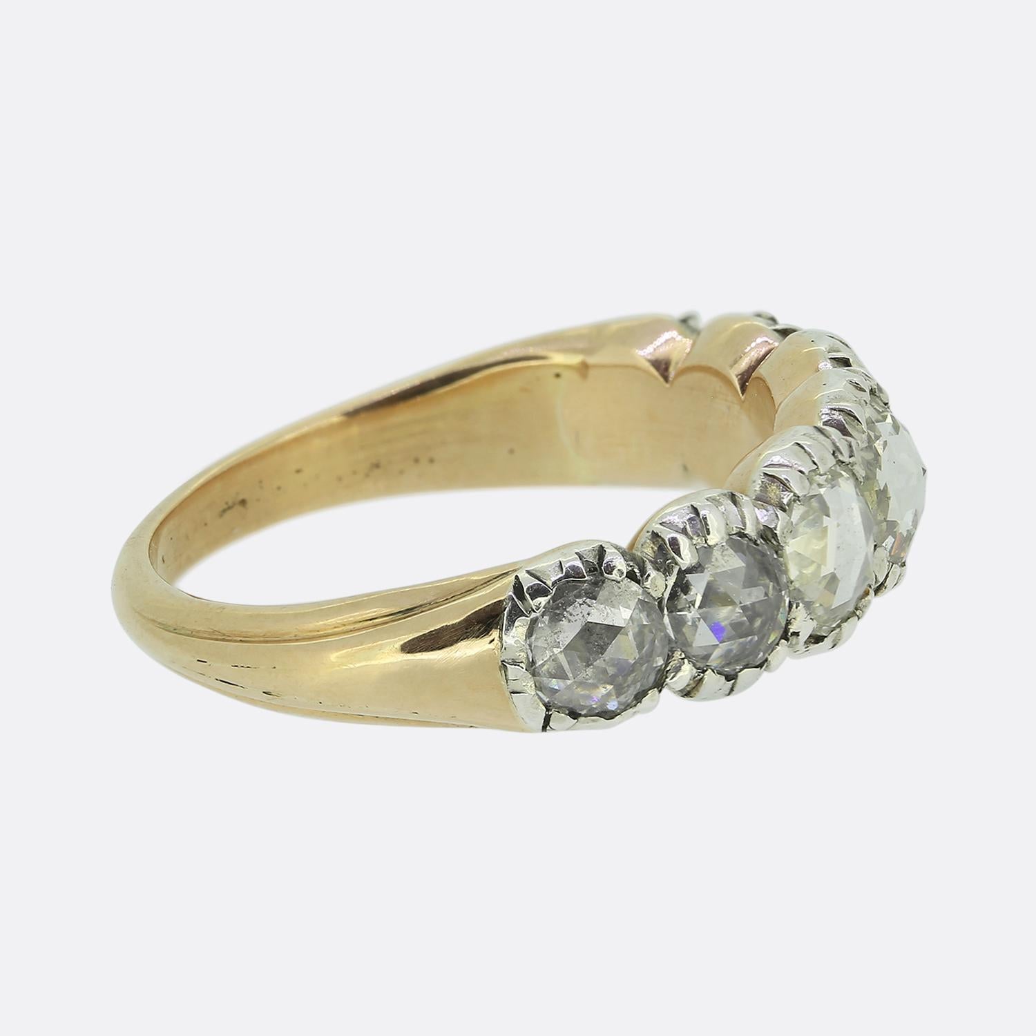 Georgian Rose Cut Diamond Seven-Stone Ring Georgiano en venta