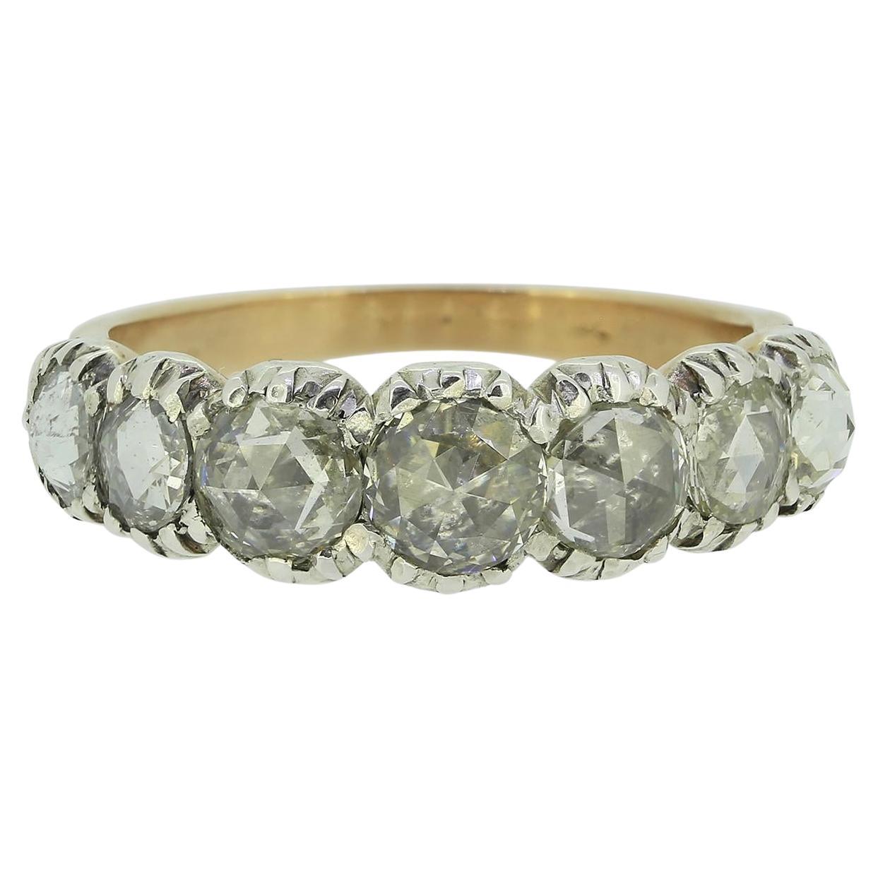 Georgian Rose Cut Diamond Seven-Stone Ring