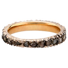 Georgischer Diamant mit Rosenschliff Gelbgold Silber Ewigkeitsring