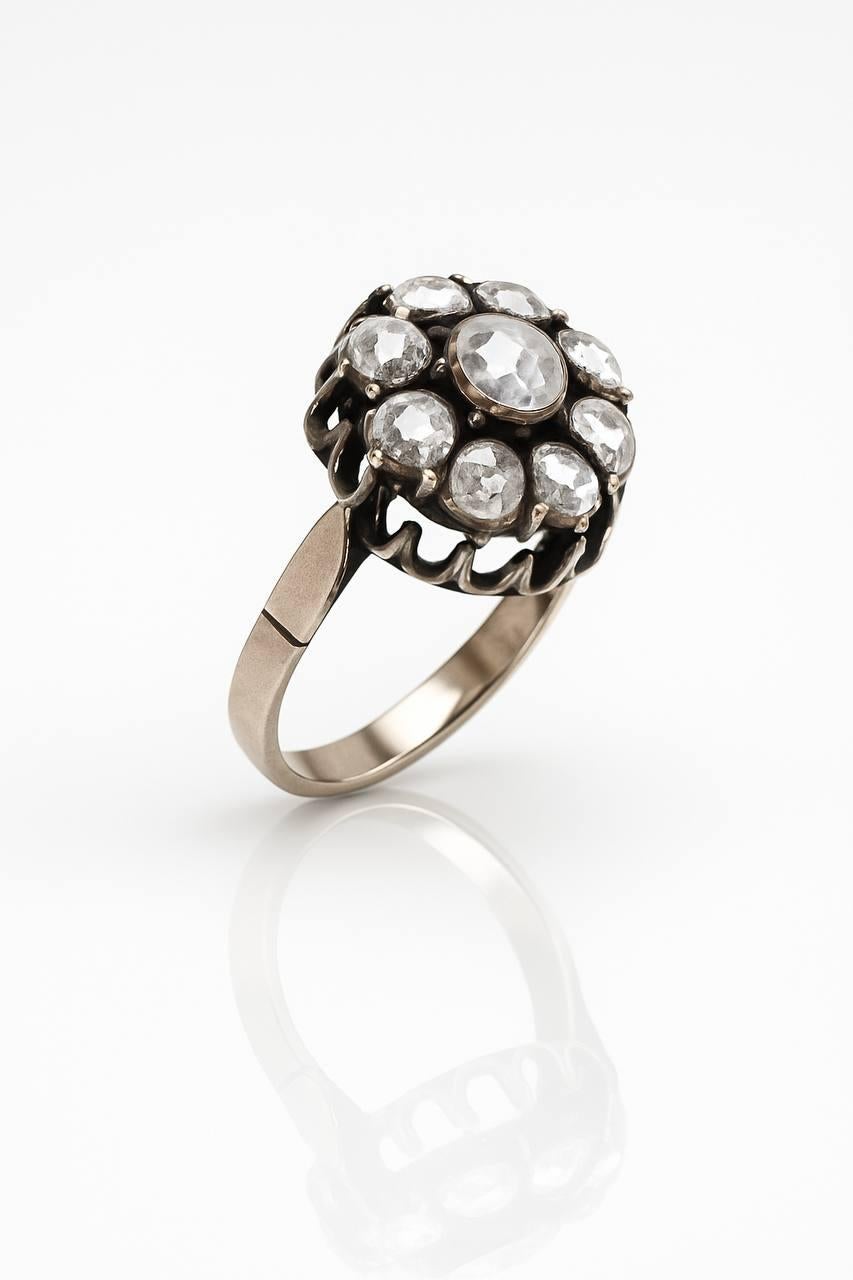 Georgischer Ring im Rosenschliff (Rose Cut) im Angebot