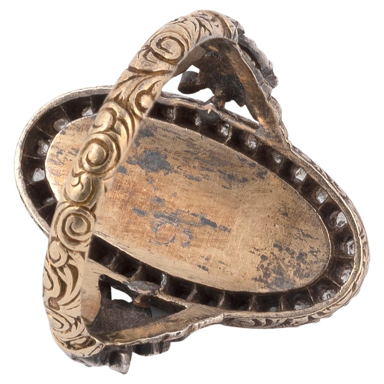 Georgien Bague grappe de diamants roses géorgiennes des années 1790 en vente