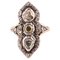 Georgian Rose Diamond Cluster Ring 