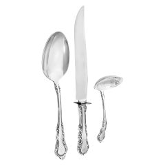 "Georgian Rose" Sterling Silver Flatware Set Patented in 1941 by Reed and Barton