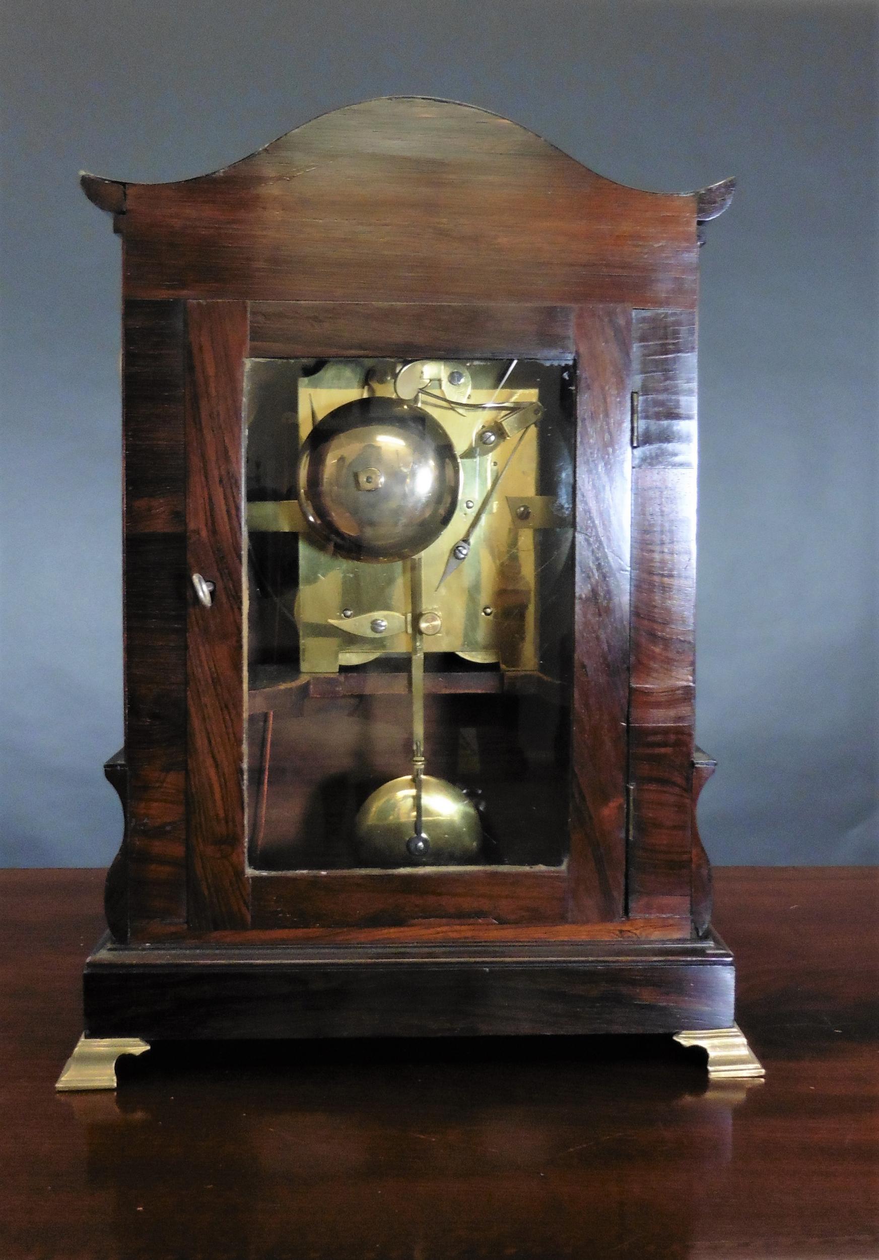 Britannique Horloge de support en bois de rose géorgien de John Grant, Londres en vente