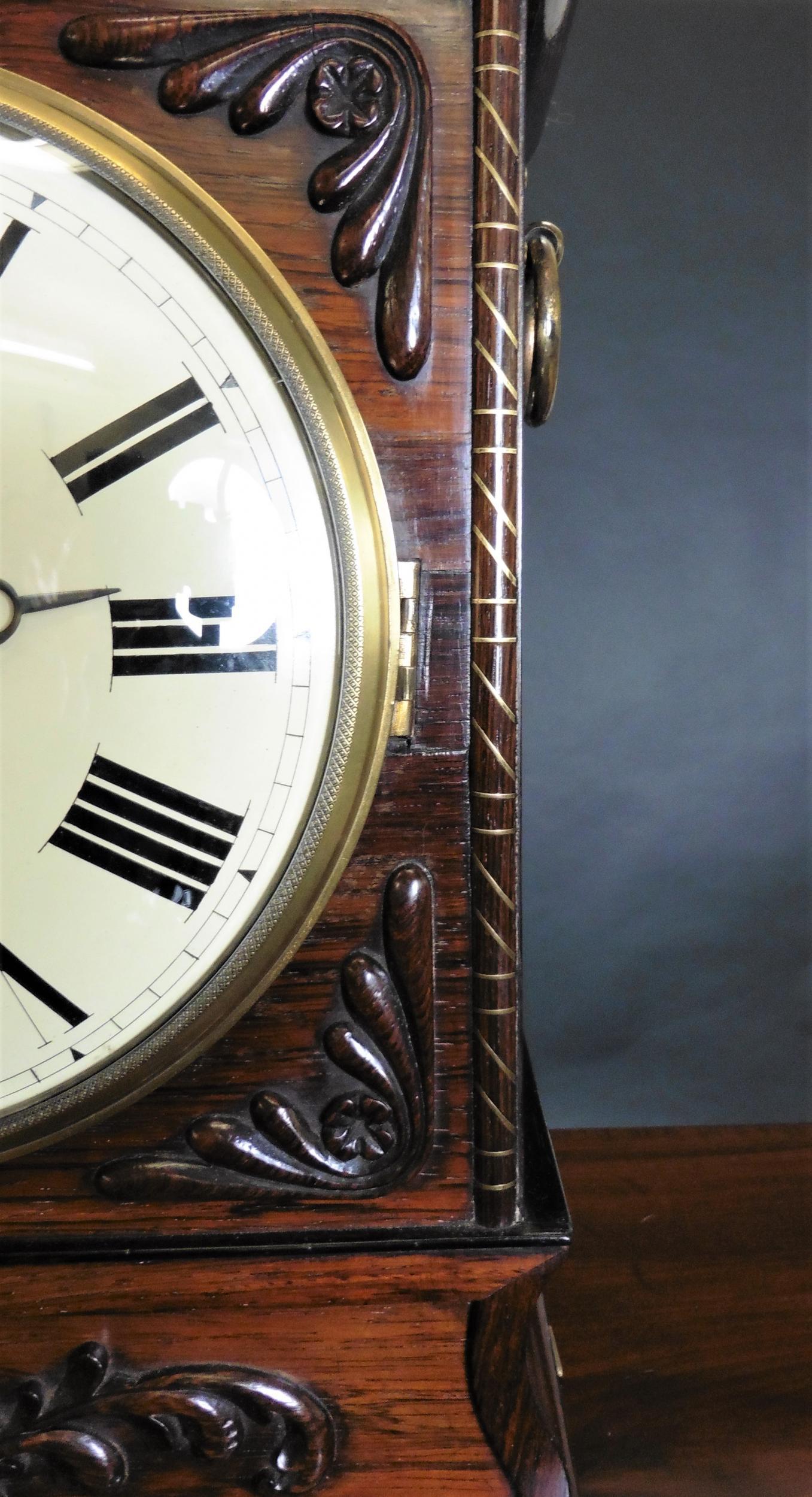 Georgian Rosewood Bracket Clock by John Grant, London For Sale 2
