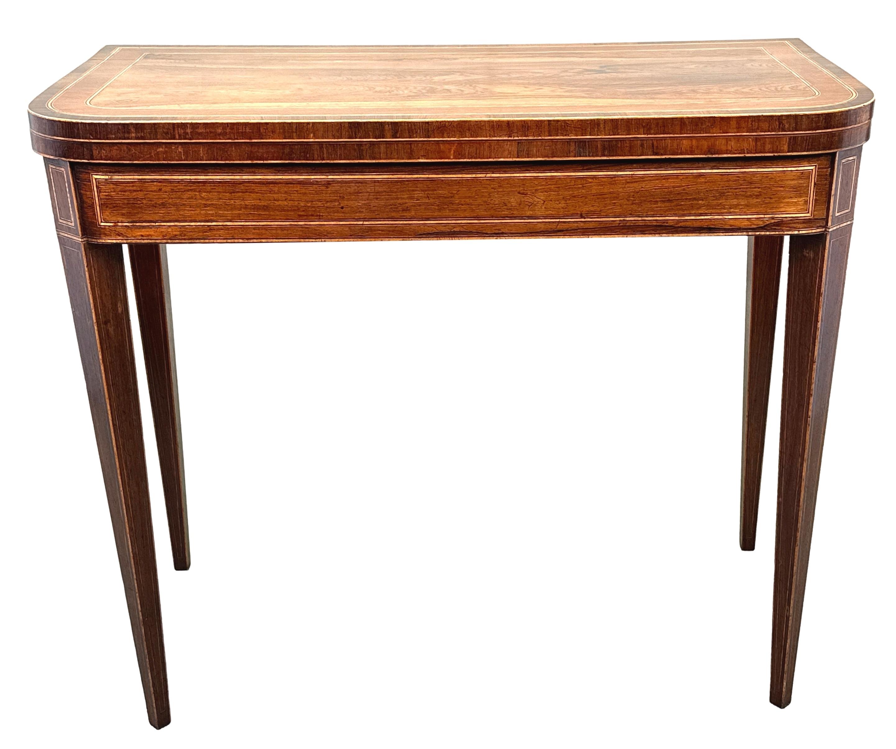 Georgian Rosewood Card Table For Sale 4
