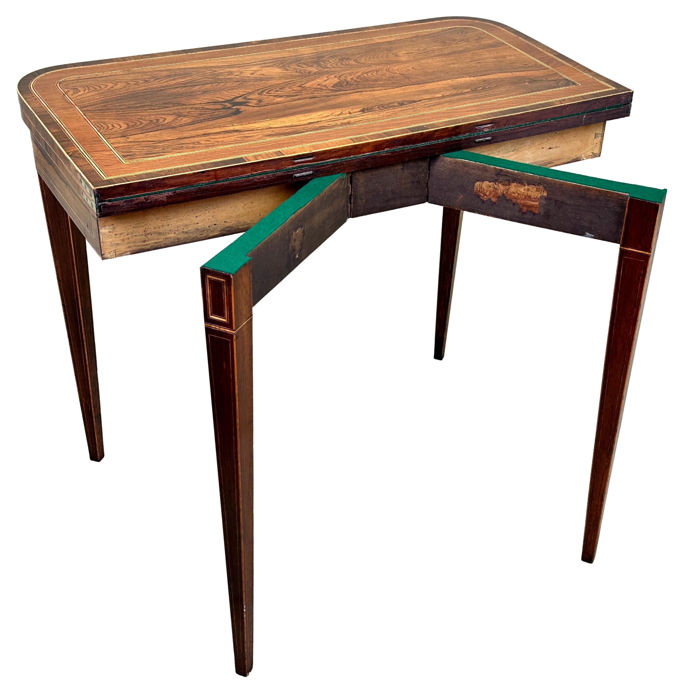Georgian Rosewood Card Table For Sale 1