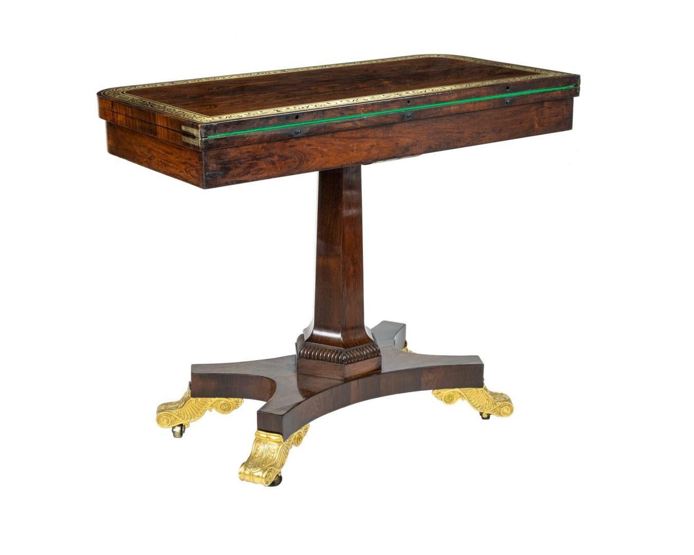 Georgian Rosewood Fold-Over Card Table by Thomas Hope In Good Condition In Northwich, GB