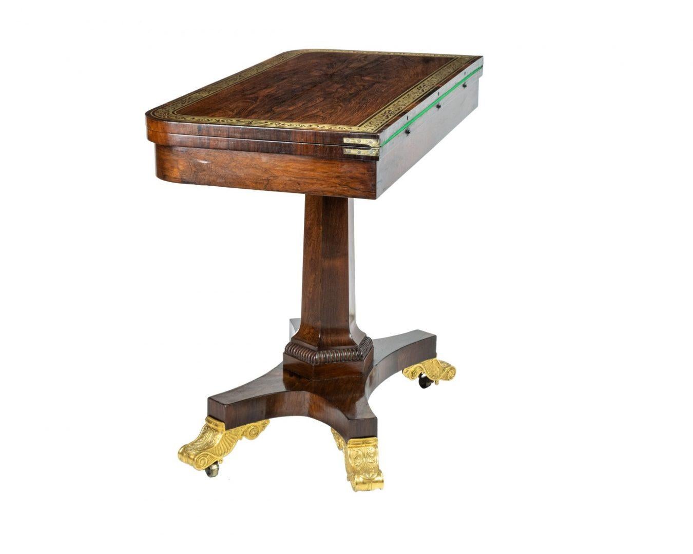 18th Century Georgian Rosewood Fold-Over Card Table by Thomas Hope