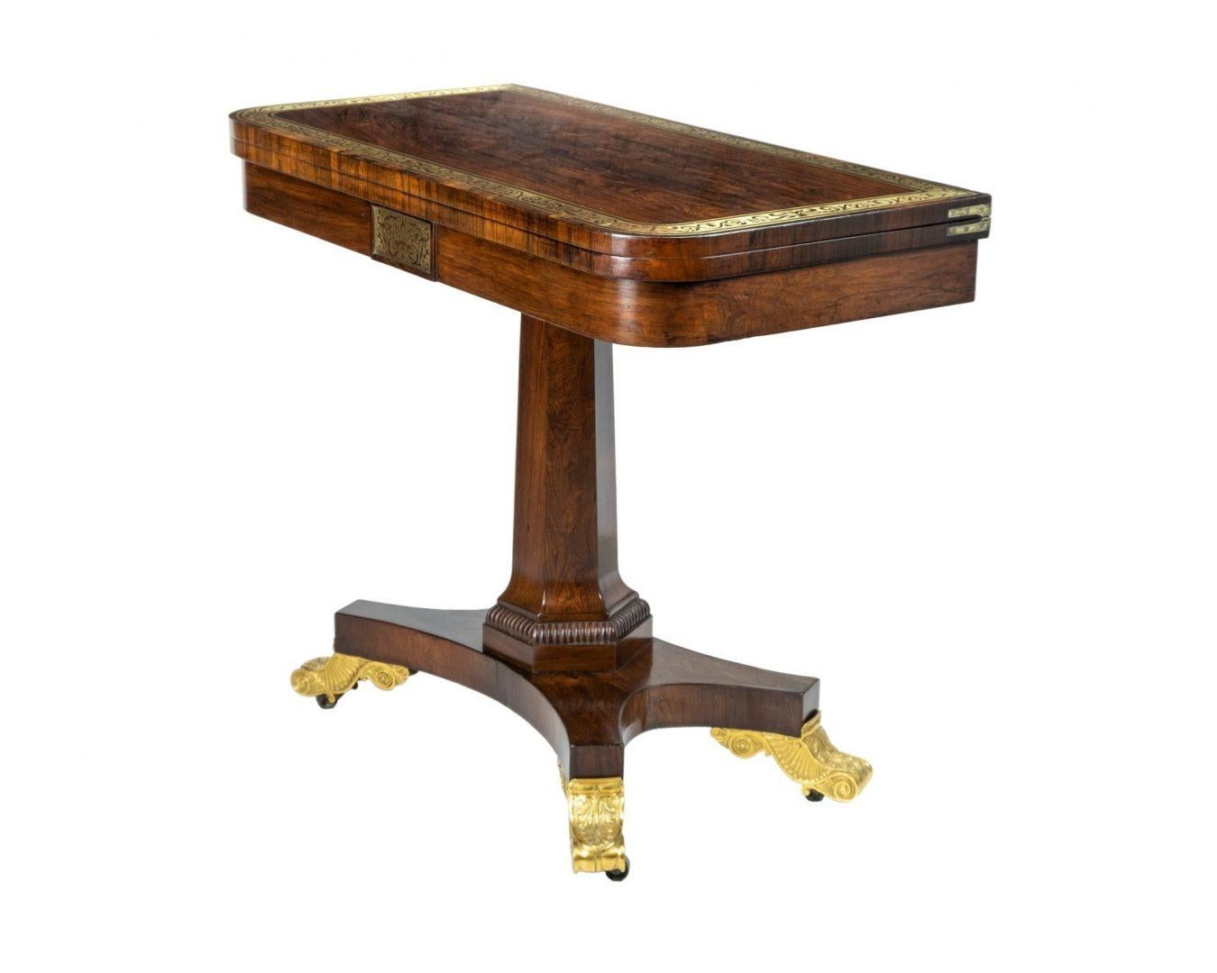 Georgian Rosewood Fold-Over Card Table by Thomas Hope 1