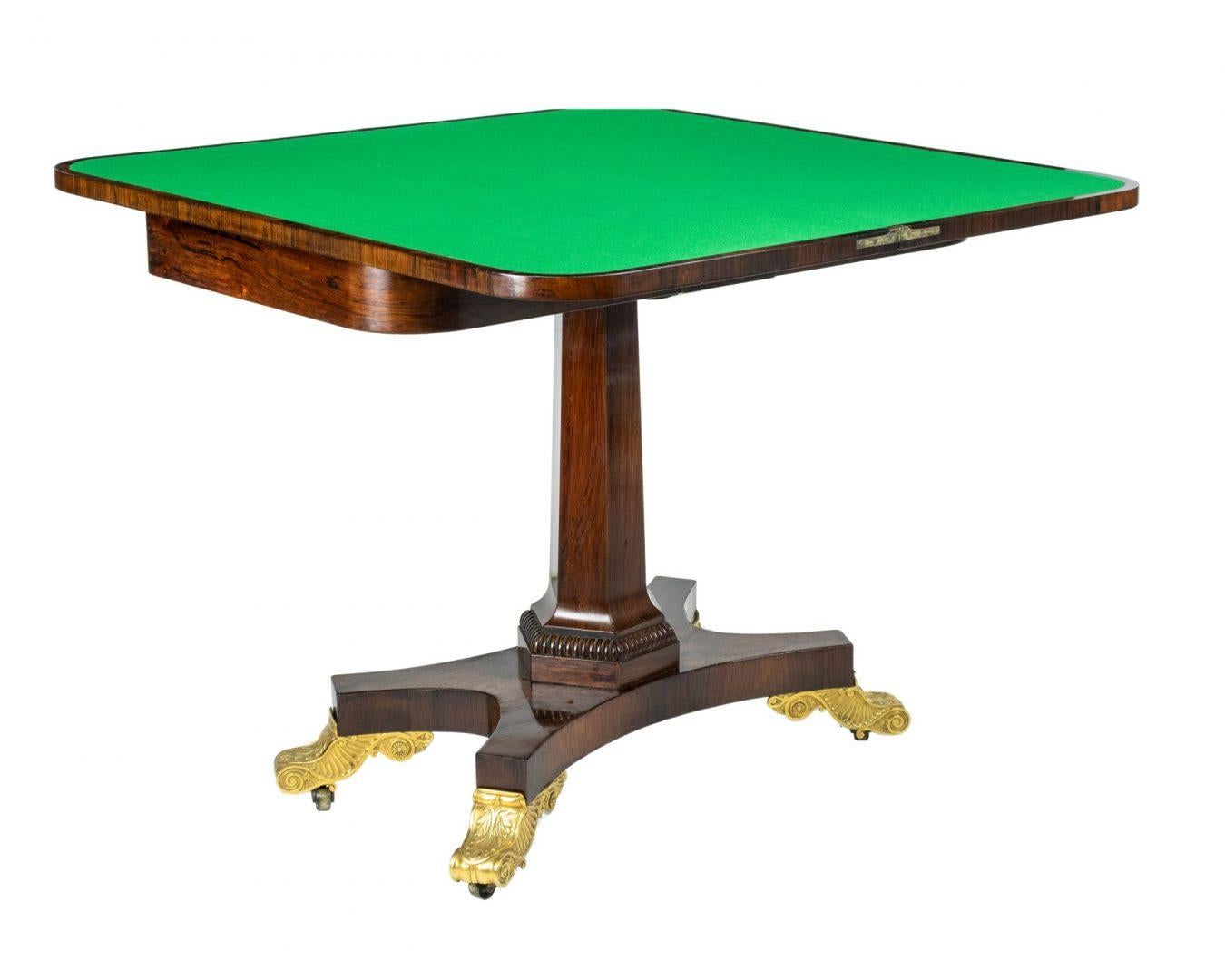 Georgian Rosewood Fold-Over Card Table by Thomas Hope 2