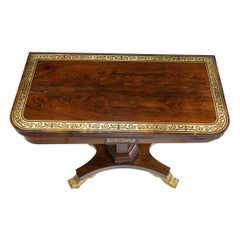 Georgian Rosewood Fold-Over Card Table by Thomas Hope