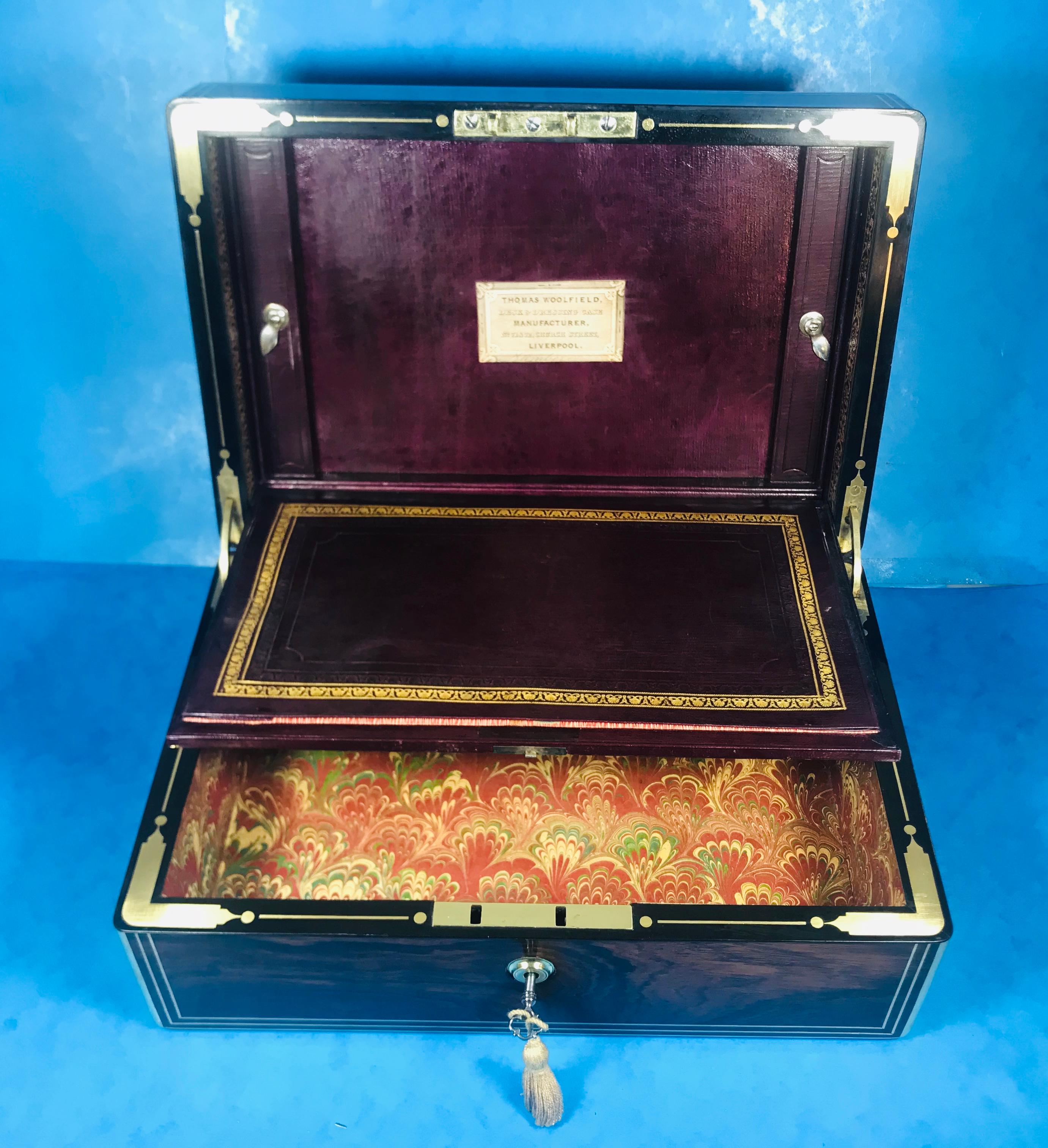Georgian Rosewood Jewellery Box For Sale 8