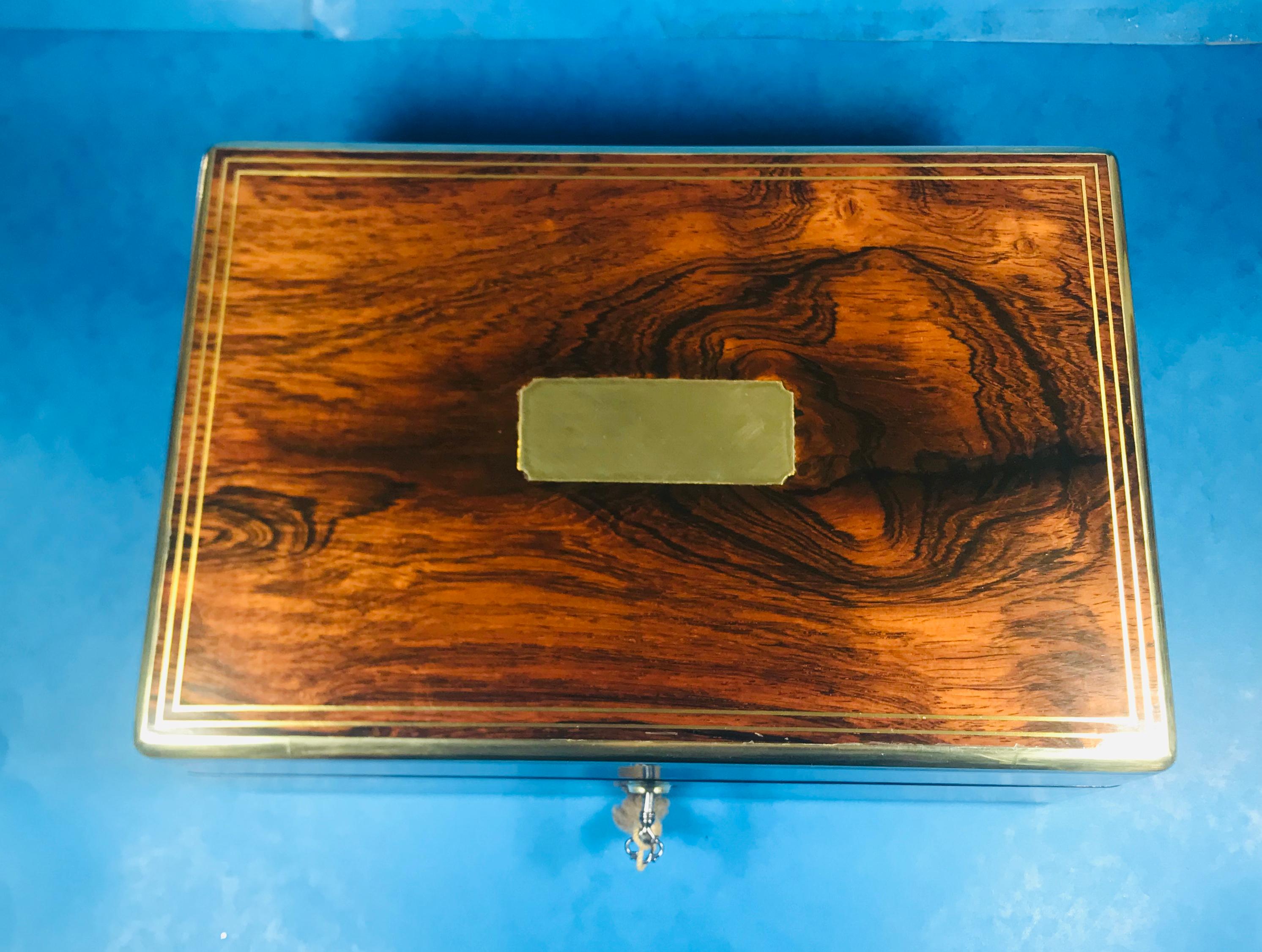 Georgian Rosewood Jewellery Box For Sale 1