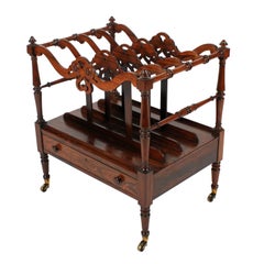 19th Century Georgian Rosewood Music Canterbury /Magazine Stand