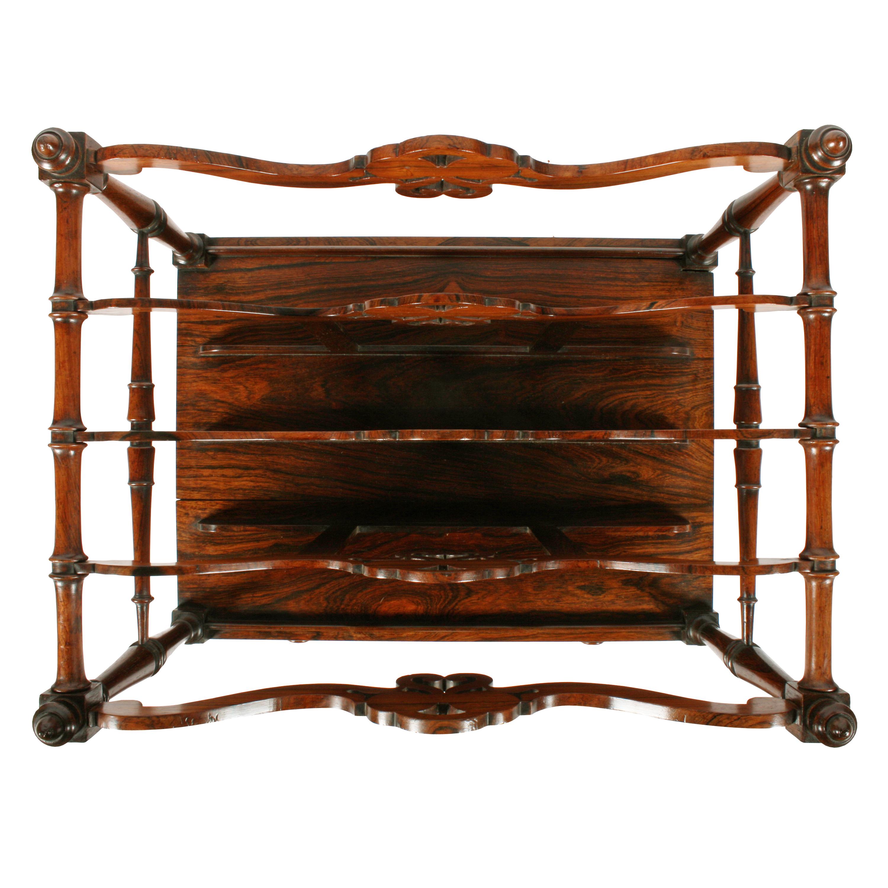 19th Century Georgian Rosewood Music Canterbury /Magazine Stand In Good Condition For Sale In Newcastle Upon Tyne, GB