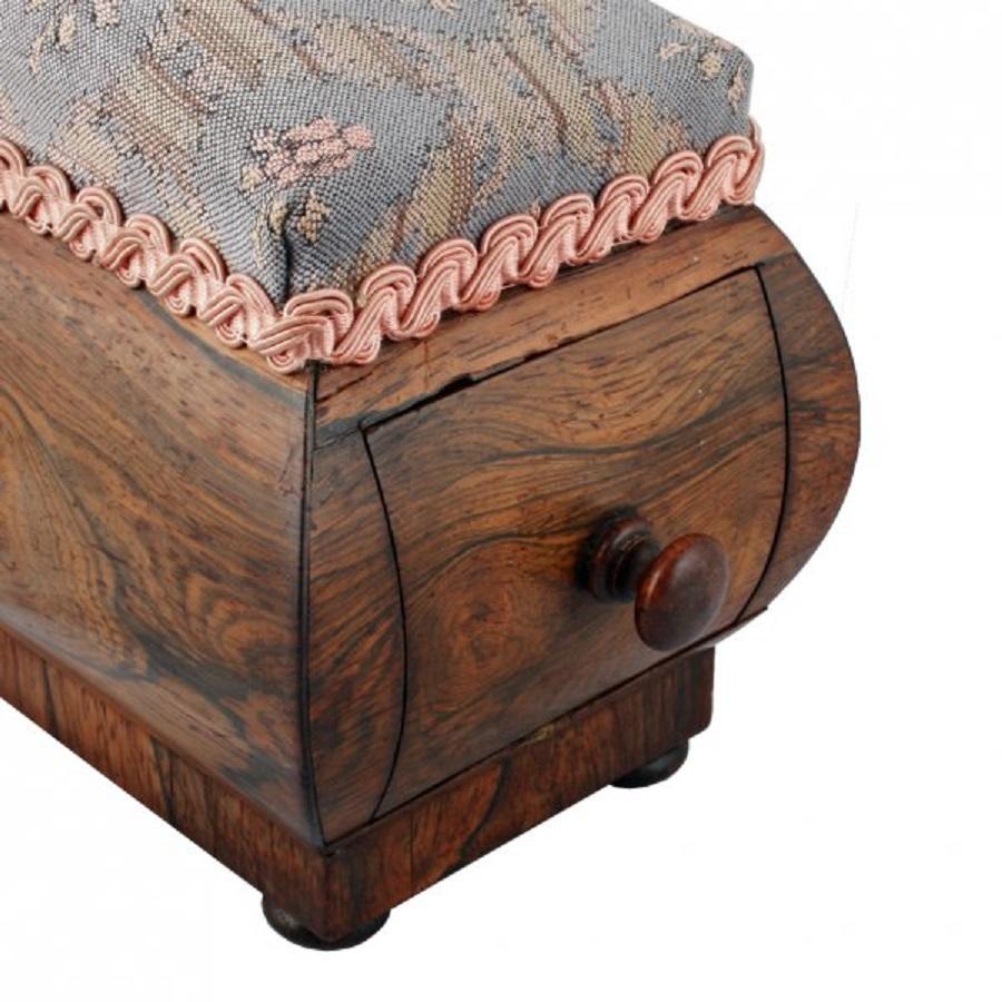 European Georgian Rosewood Pin Cushion Box, 19th Century For Sale