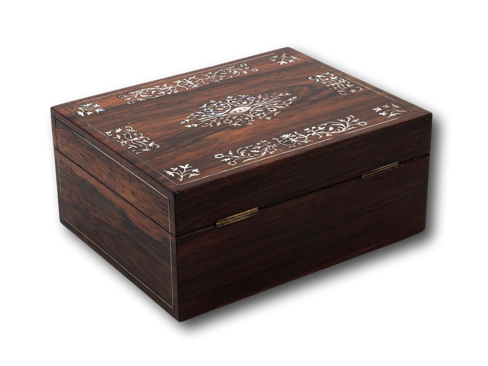 19th Century Georgian Rosewood Sewing Box by Leuchars of London For Sale