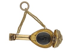 Georgian Ruby and Emerald Mandolin Brooch/Pendant Locket, circa 1830