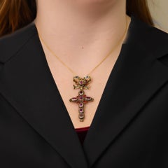 Georgian Ruby & Enamel Cross Circa 1780-1800