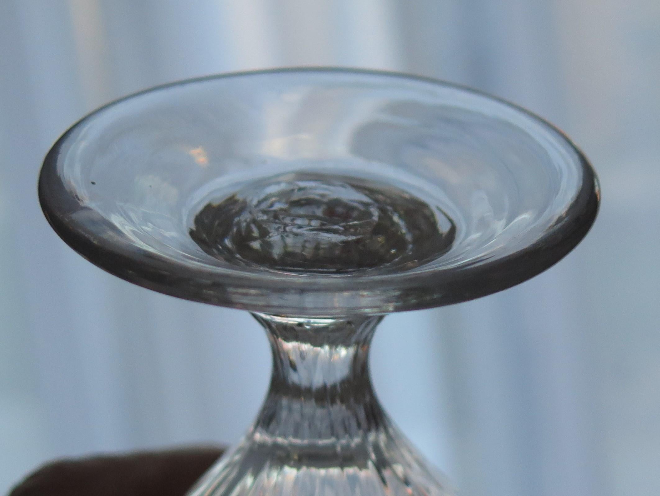 Vaso georgiano para beber Rummer Vidrio de plomo soplado a mano grabado, inglés, ca. 1800 en venta 5
